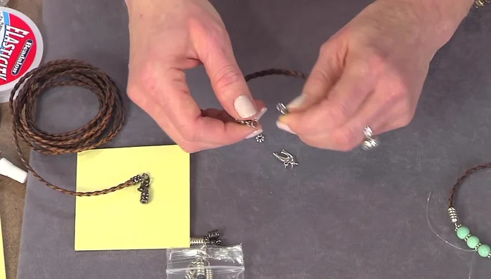 Measure the desired bracelet length (approximately 7.5 inches including clasp).