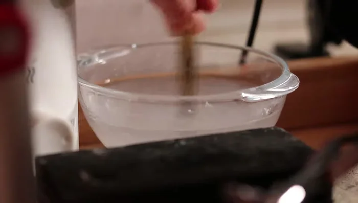 Quench and clean the soldered ring in a pickling solution.