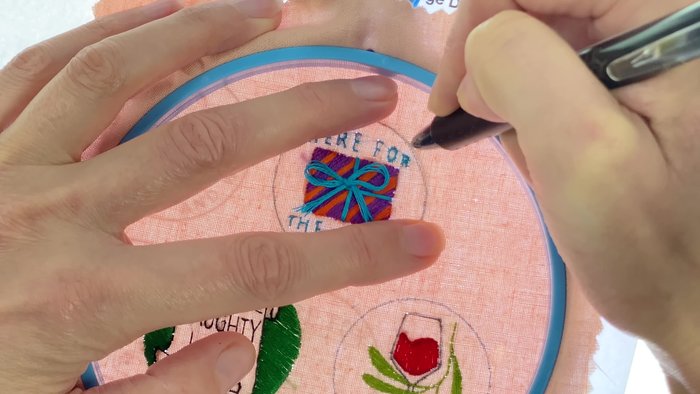 Cut out the design, leaving a little extra fabric around the embroidery.