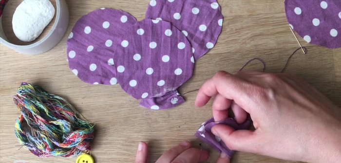 Repeat steps 2-4 for all six circles, creating six petals.