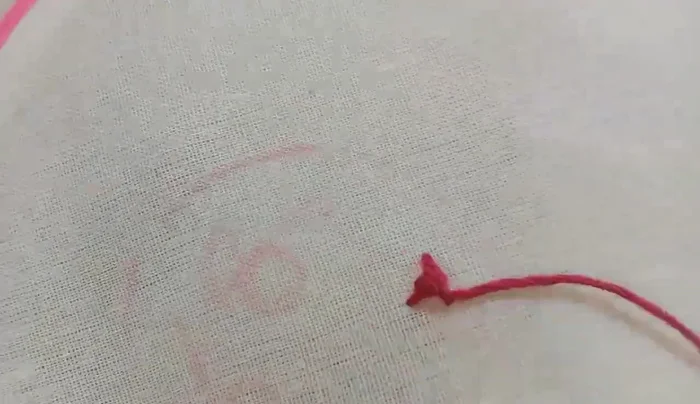 Embroider yellow roses using the same technique as the red roses.