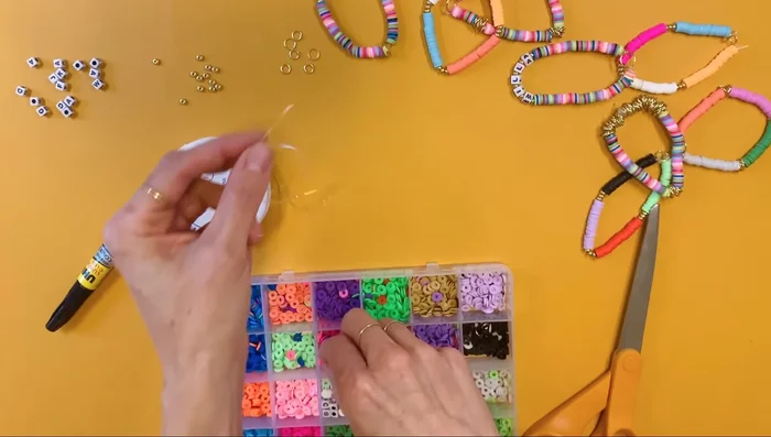Continue adding beads until the desired length is reached.
