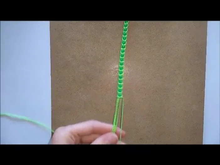 Finish the bottom: Tie a knot in all the bottom cards. Push the knot up to the top where you finished the pattern.