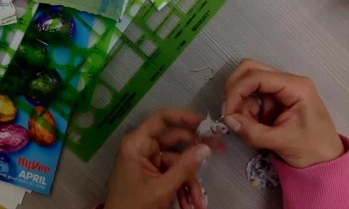 Attach earring hooks.