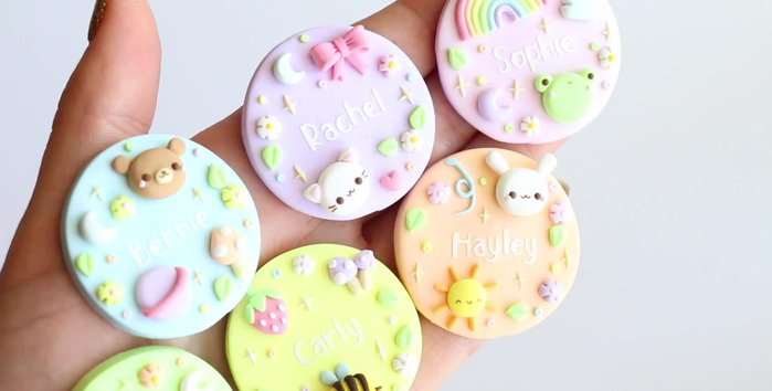 Create indentations for gold backings and remove excess clay.