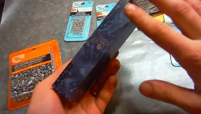 Cut quarter-inch thick pieces from the maple burl block.