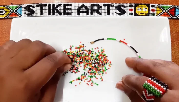 Repeat Step 5 until the anklet reaches the desired length (8 inches).