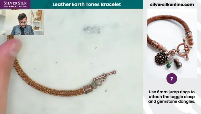 Attach the toggle clasp using jump rings.