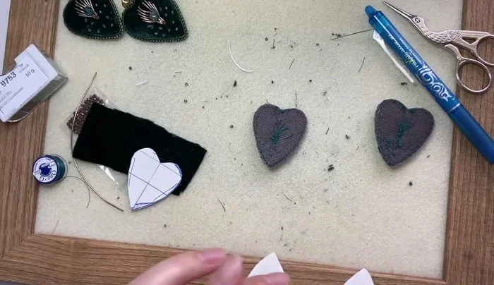 Attach the backing to the heart.