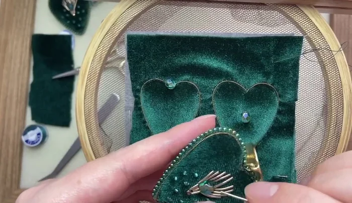 Add smaller beads (2mm fire polish) to the French wire.