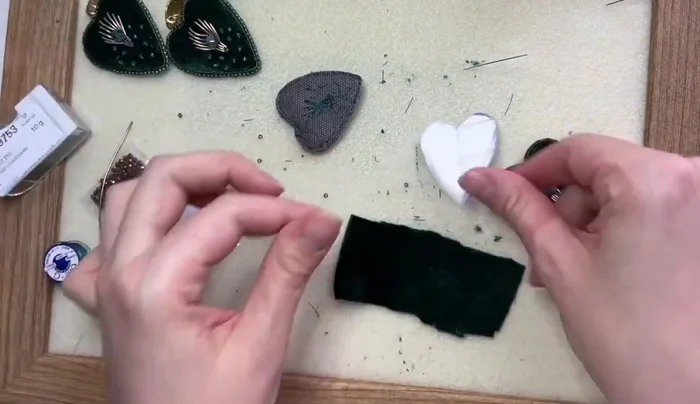 Attach the backing to the heart.