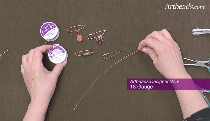 Prepare the wire: Cut a 10-inch piece of 18-gauge copper wire and straighten it using nylon jaw pliers.