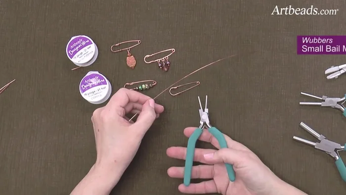 Create the crimp: Measure 3 inches from one end and crimp it using the smallest mandrel on the Weber pliers. Fold the wire to create a tight curve.