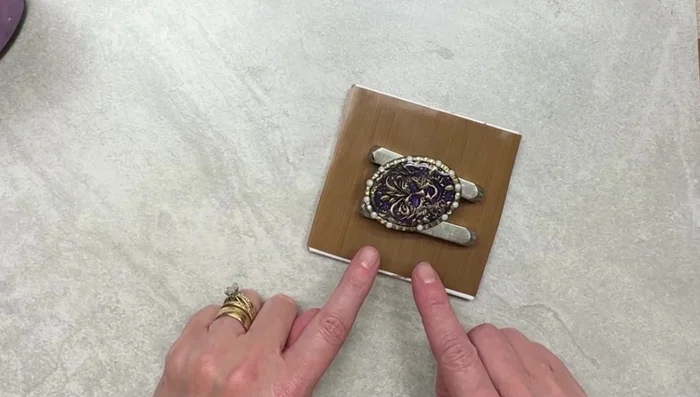 Cure the resin under a UV light.