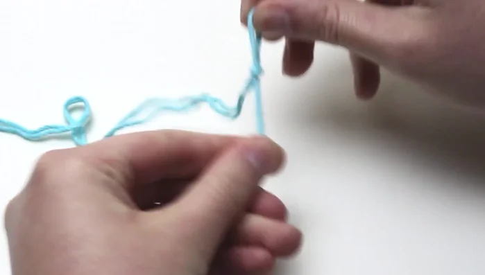 Single crochet 1 into the second chain from the hook, then single crochet 1 into each of the next 6 chains.