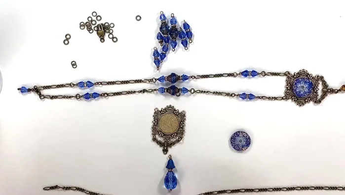 Attach the pendant drop: Attach the Czech glass pear stone to create a pendant drop.