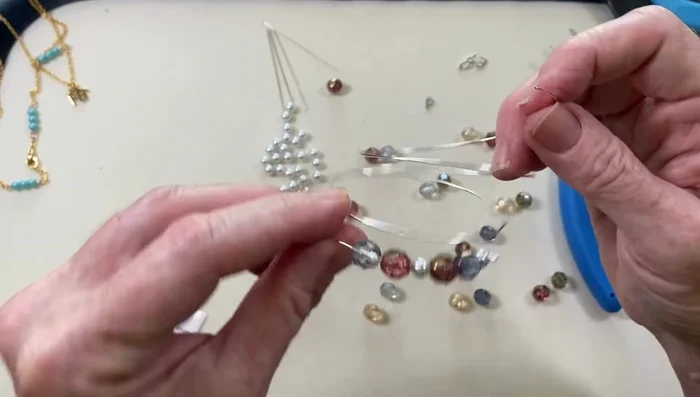 Continue adding beads until the desired bracelet length is reached.