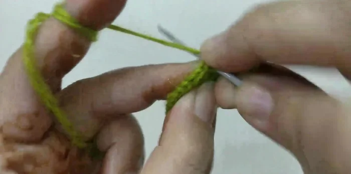 Round 7: Chain 1. Decrease stitches again (single crochet, single crochet) in each 2 stitches around (12 stitches total). Join with a slip stitch.