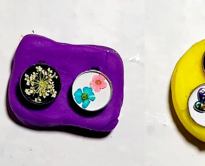 Pour epoxy resin into the bezels, being careful not to overflow.