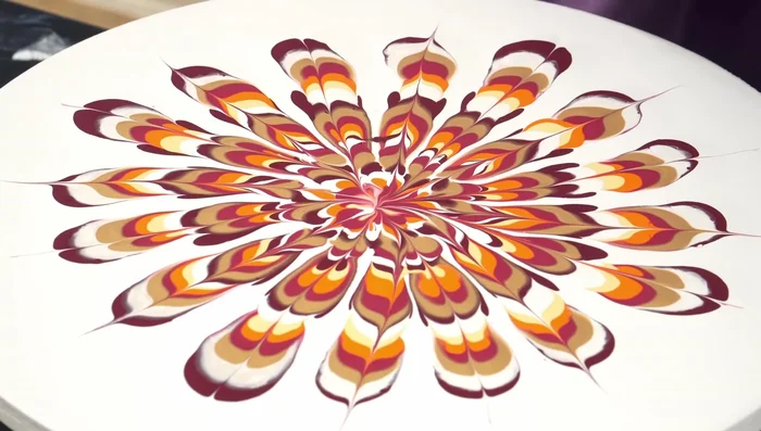 Perform the 'Fiona Flower Dip' technique: use your finger to gently pull paint upwards from the center, creating a more cohesive look.