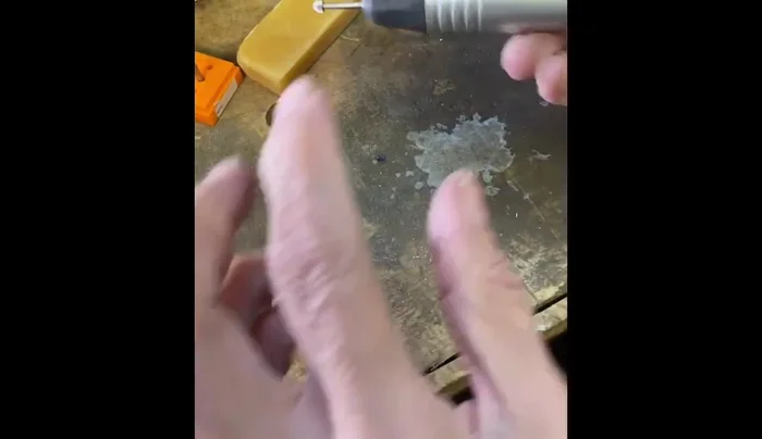 Shape the seat using a setting burr to create straight sides.