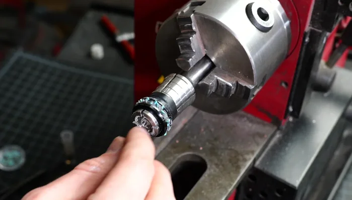 Glue application: Use medium CA glue to secure the turquoise, and super thin CA glue to absorb into the glow powder.