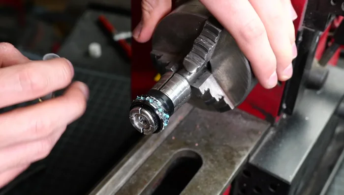 Add glow powder: Apply several layers of glow powder interspersed with thin CA glue to build up the inlay and fill in gaps.