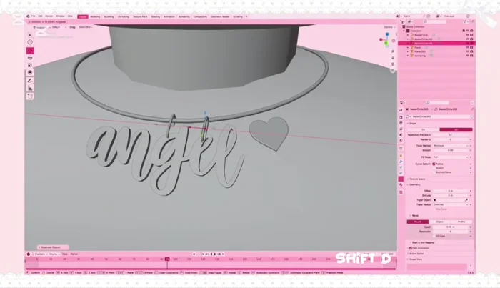 Position the charm on the necklace and duplicate/position a clasp to attach it.