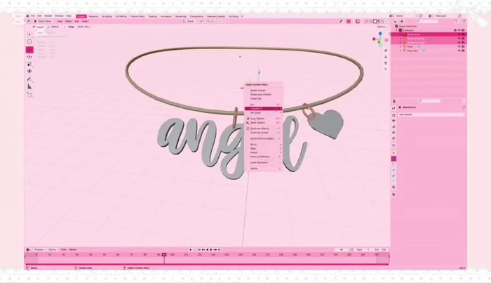 Join the chain and clasps into a single object for easier texturing.