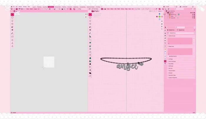 UV unwrap each part of the necklace separately (chain/clasp, text, charm) ensuring they do not overlap in the UV editor.