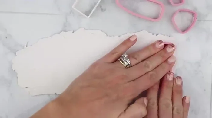 Cut out earring shapes from your base clay.