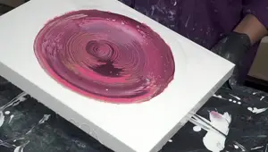 Stunning Pink Flower Pour Painting Tutorial: A Birthday Masterpiece