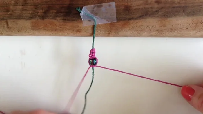 Continue adding beads until the desired length is reached.