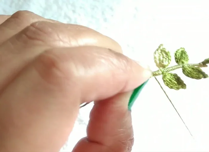 Roll with thread, stick, and cut.