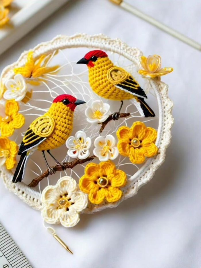 Materials mentioned: crochet pattern, cotton, and woolen thread.