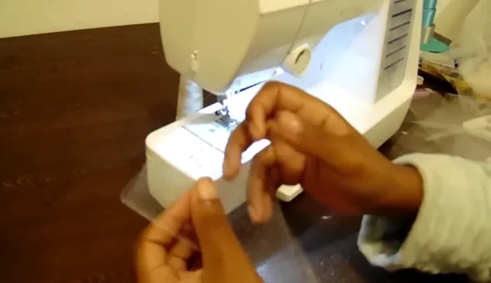 Sew the tulle casing: Fold the tulle lengthwise and sew down about 0.5 inches from the edge, creating a casing for the elastic.